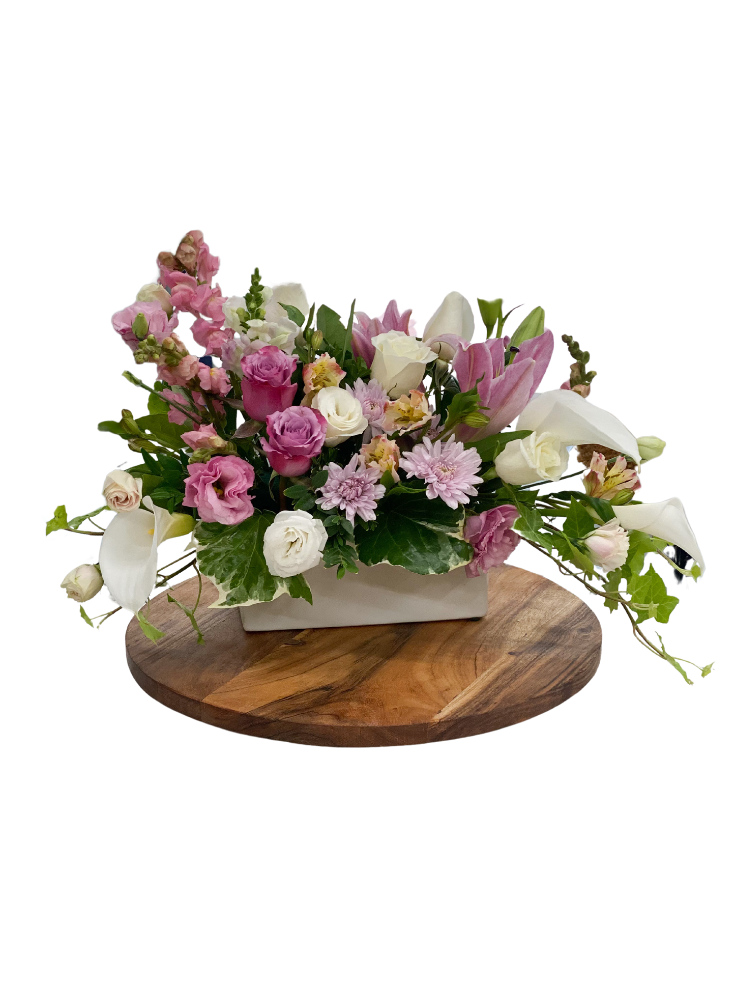 Seasonal Floral Arrangement in Ceramic Vase