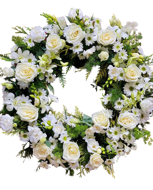 Elegant sympathy wreath for delivery in Canberra